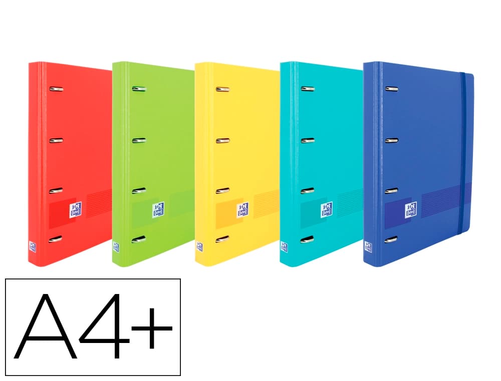 Carpeta con recambio oxford europeanbinder live&go din a4+polyfoam 4 anillas 35 mm cuadro 5 mm colores