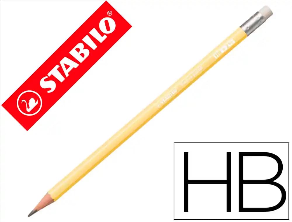 Lapices de grafito con goma stabilo swano mina 2,2 mm dureza hb pastel