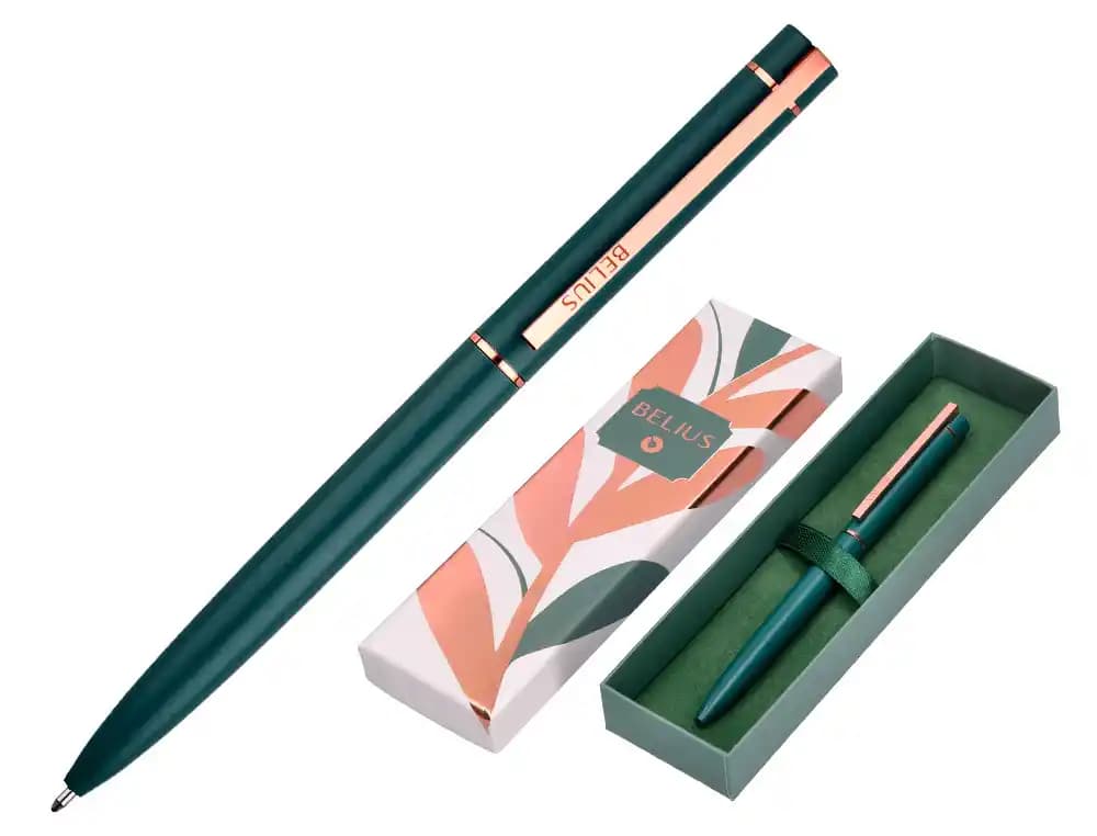 Boligrafo belius rose aluminio /oro tinta azul caja de diseño
