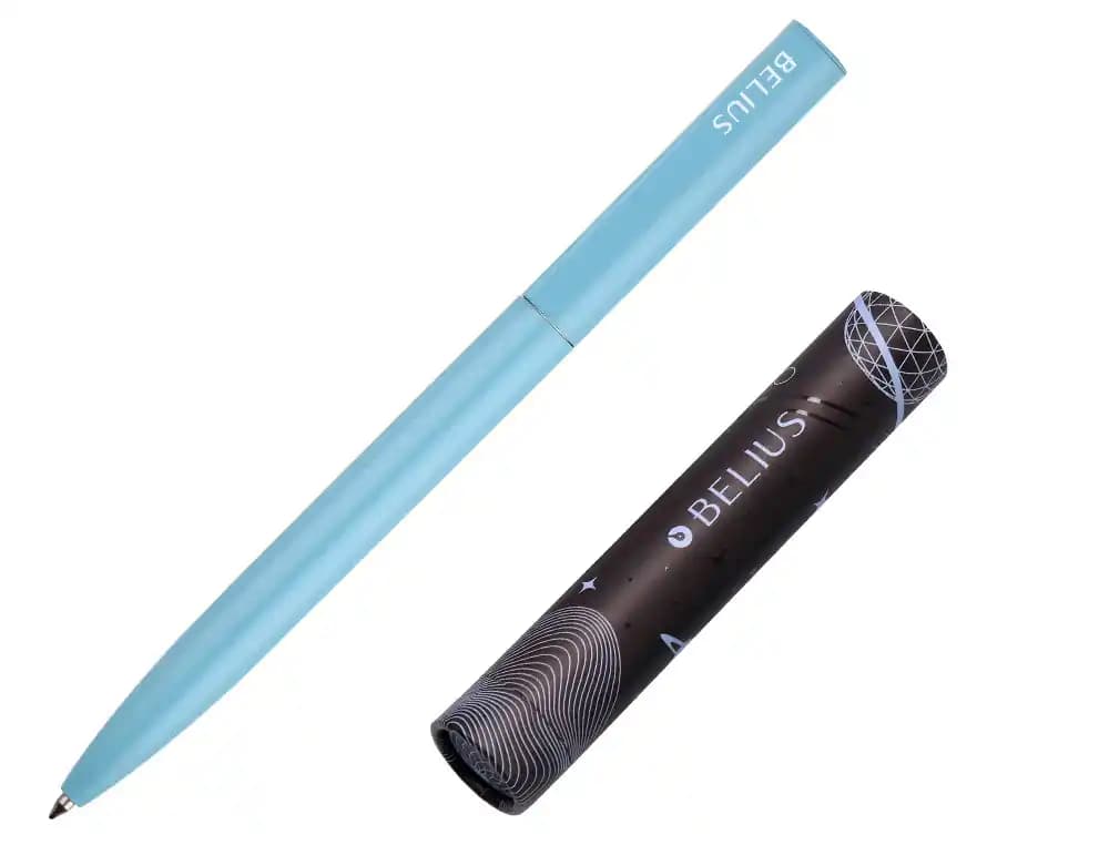 Boligrafo belius rocket b aluminio color minimalista tinta azul caja cilindrica