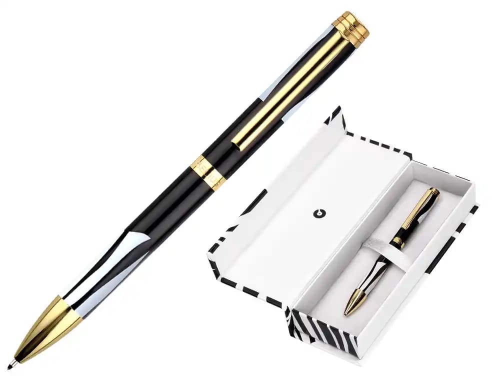 Boligrafo belius dualita cuerpo blanco color negro tinta azul caja de diseño
