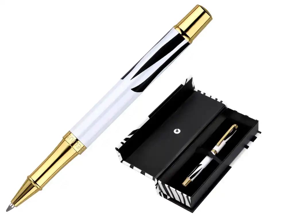Roller belius dualita cuerpo blanco color negro tinta negra caja de diseño