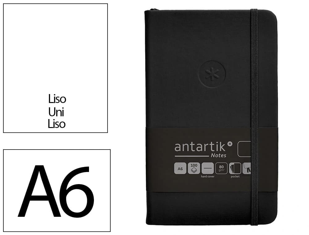 Cuaderno con gomilla antartik notes tapa dura a6 hojas lisas 100 hojas 80 gr fsc