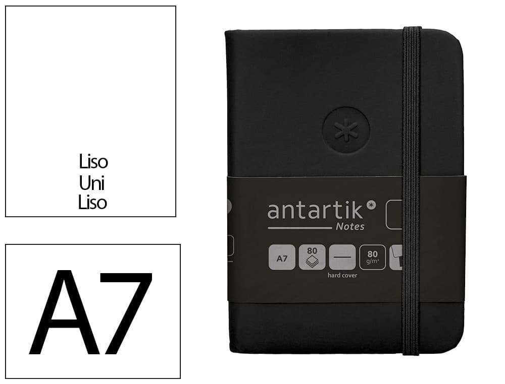 Cuaderno con gomilla antartik notes tapa dura a7 hojas lisas 80 hojas 80 gr fsc