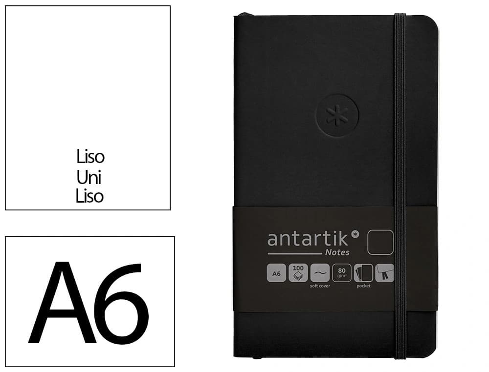 Cuaderno con gomilla antartik notes tapa blanda a6 hojas lisas y amarillo 100 hojas 80 gr fsc