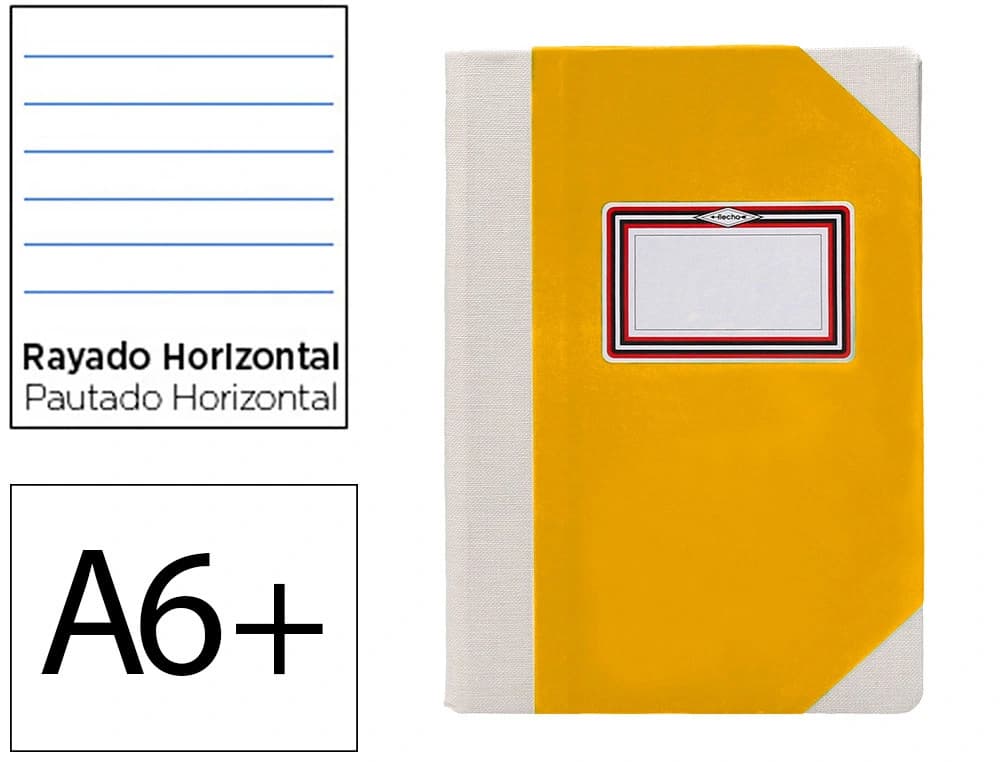 Libro cartone cosido fernandes flecha din a6+ rayado horizontal 50 hojas 100 gr