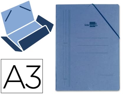 Carpeta liderpapel gomas tres solapas carton plastificado 800 gr din a3 colores