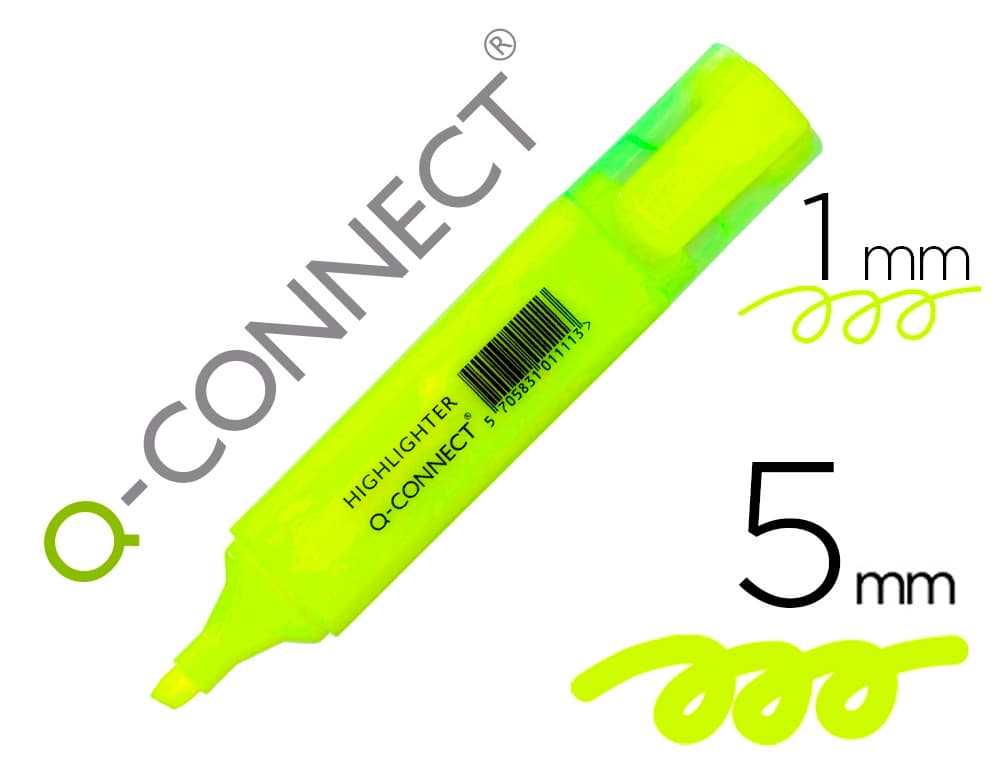 Rotulador q-connect fluorescente punta biselada