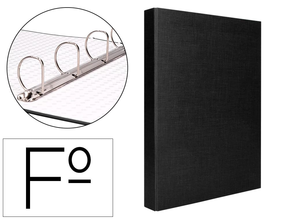 Carpeta de 4 anillas 40mm mixtas liderpapel folio carton forrado compresor plastico