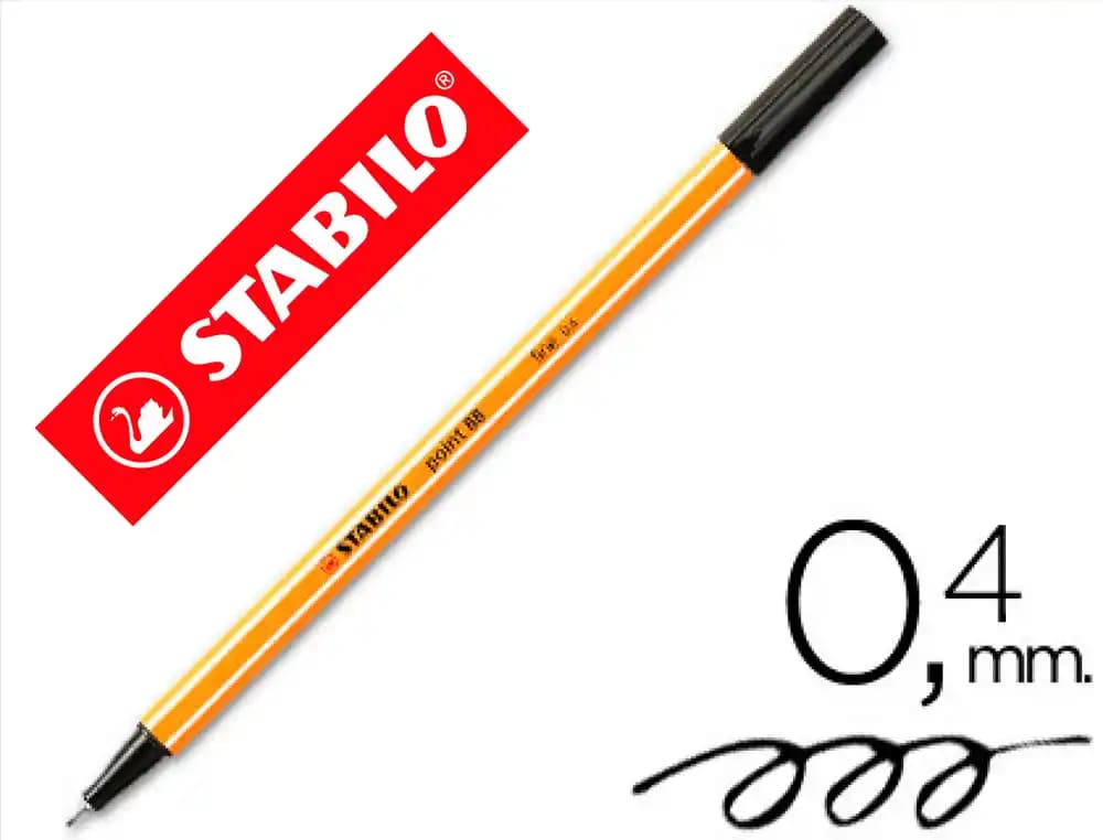 Rotulador stabilo punta de fib ra point 88 punta fina 0,4mm