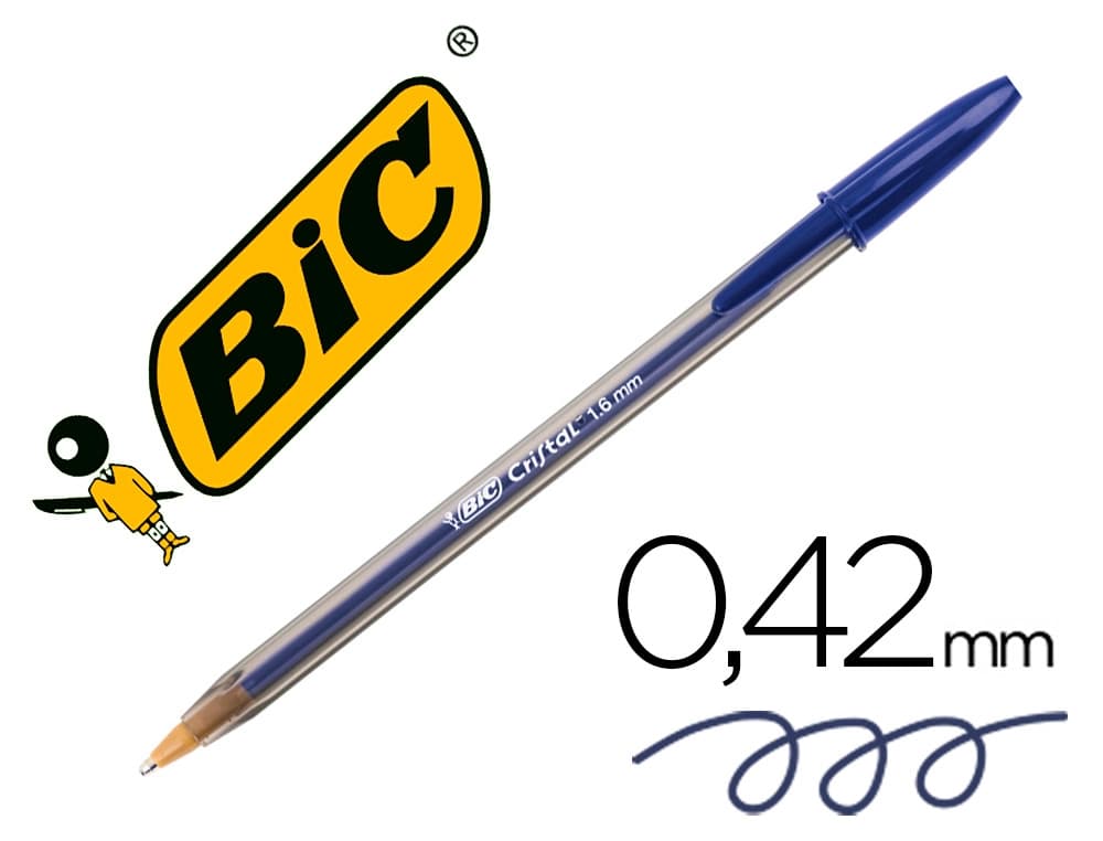 Boligrafo bic cristal x-large tinta azul 1,6 mm