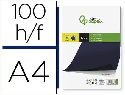 Papel carbon liderpapel film din a4 caja de 100 hojas