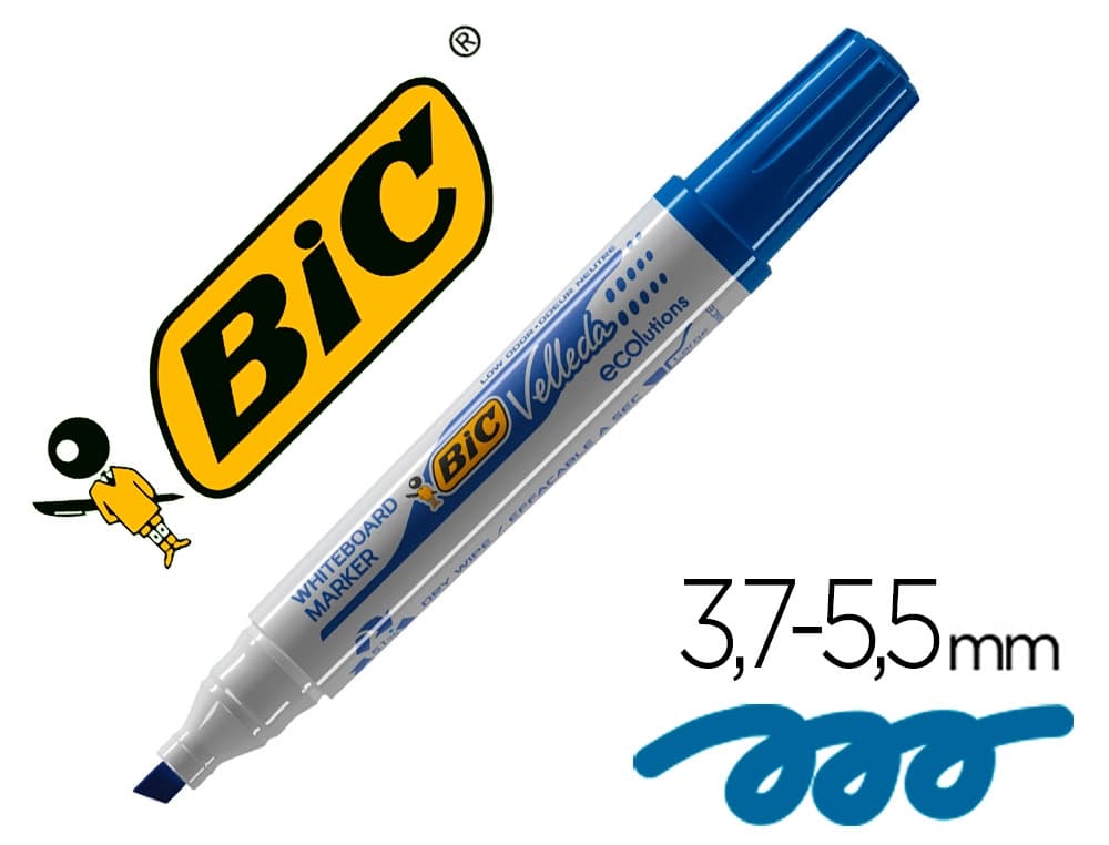 Rotulador bic velleda para pizarra punta biselada 5,9 mm