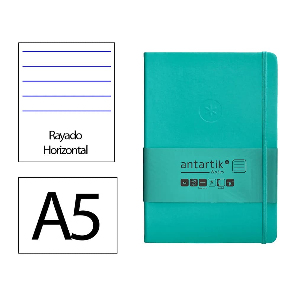 Antartik Cuaderno con gomilla antartik notes tapa dura a5 hojas rayas 100 hojas 80 gr fsc