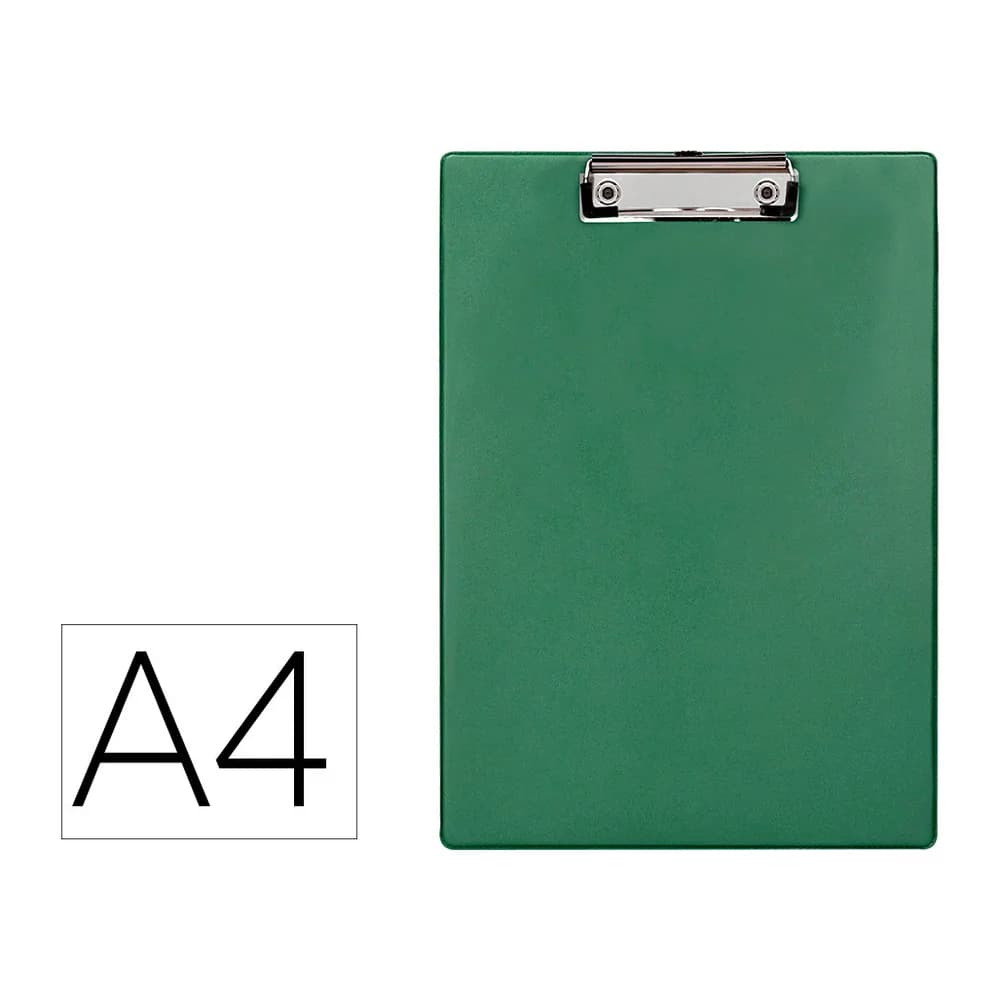 Q-connect Portanotas q-connect plastico 50% reciclado din a4 verde oliva grosor 2,1 mm