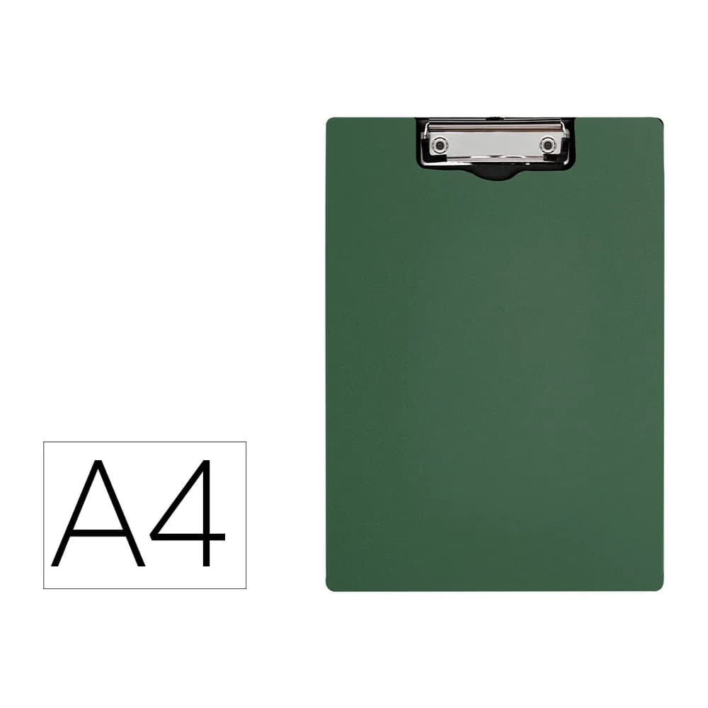 Q-connect Carpeta q-connect miniclip superior din a4 plastico 50% reciclado verde oliva grosor 2,1 mm