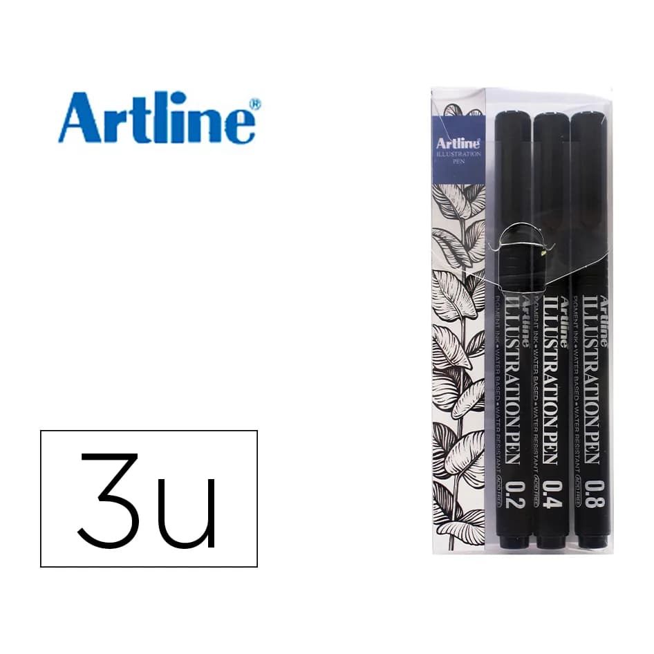 Artline Rotulador artline calibrado micrometrico negro illustration pen billetera ek-280w3iln resistente al