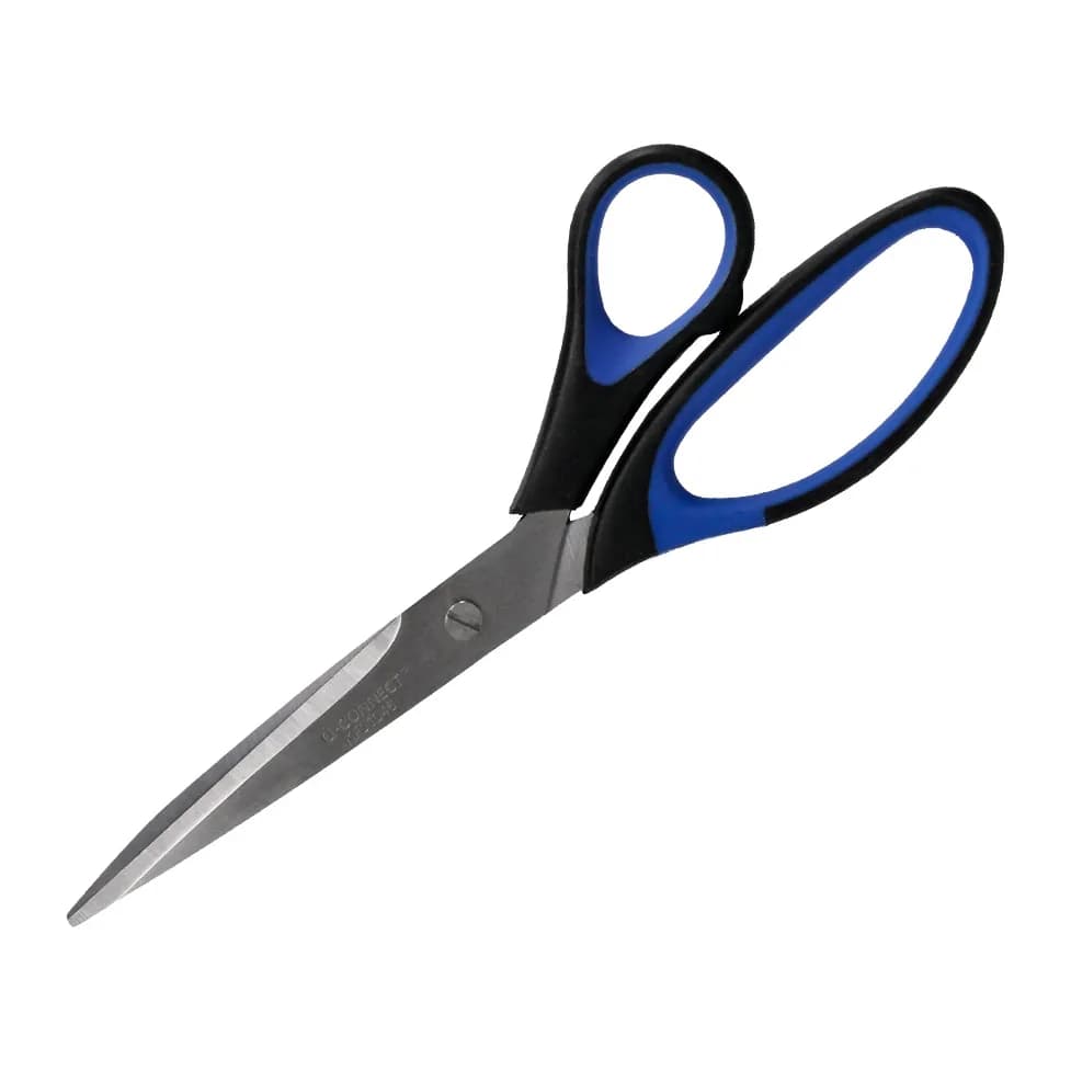 Q-connect Tijera oficina q-connect mango caucho 8\" 21'5 cm blister de seguridad