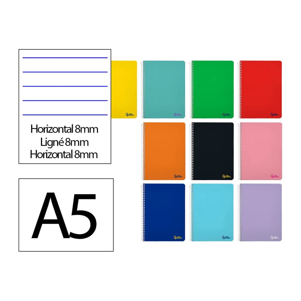 Liderpapel Recambio liderpapel a4 100 hojas 100gr cuadro 5mm 4 taladros bandas de 5 colores