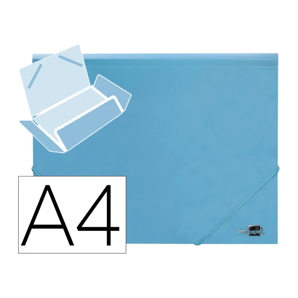 Liderpapel Carpeta liderpapel gomas tres solapas polipropileno din a4 opaco