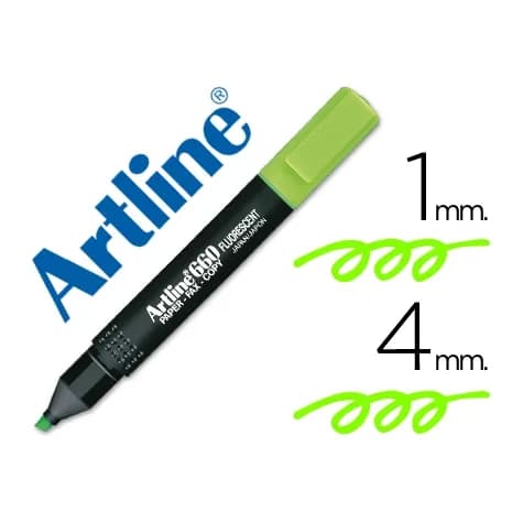 Artline Rotulador artline fluorescente ek-660 verde punta biselada