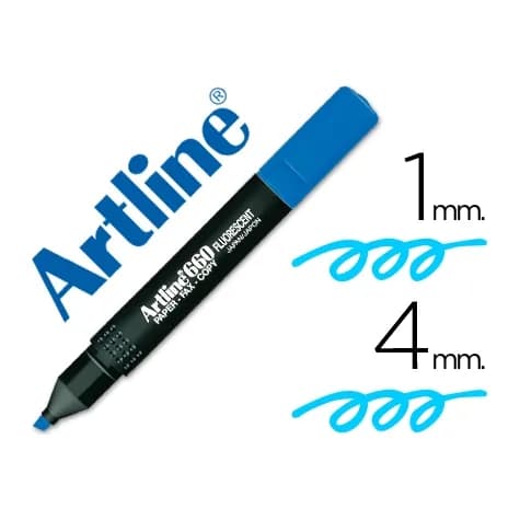 Artline Rotulador artline fluorescente ek-660 azul punta biselada