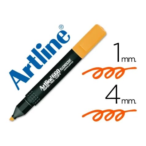 Artline Rotulador artline fluorescente ek-660 naranja punta biselada