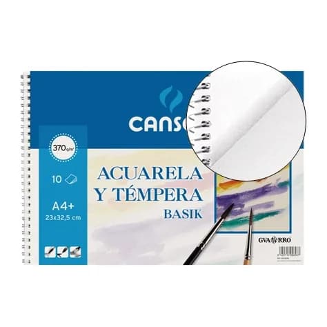 Canson Bloc dibujo acuarela din a3 espiral 32.5x46 cm 10 hojas de 370 gr/m2