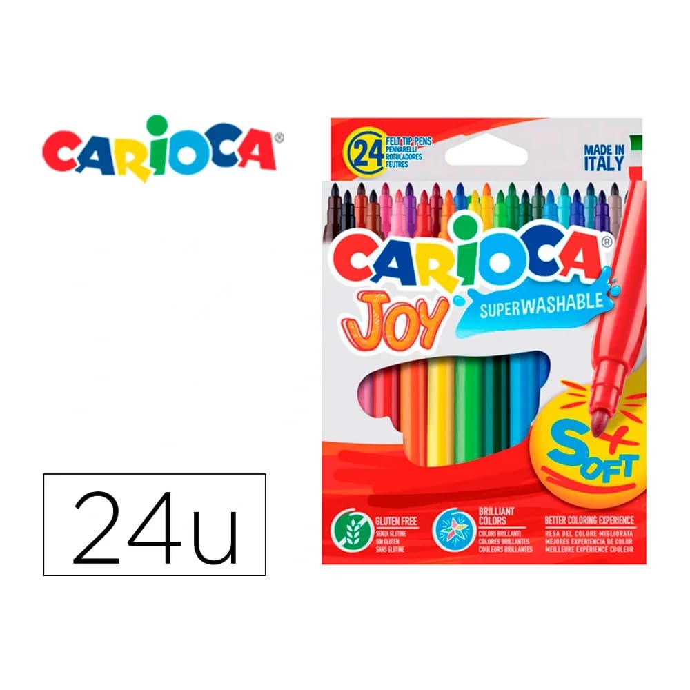 Carioca Rotulador carioca joy caja de 24 unidades colores surtidos