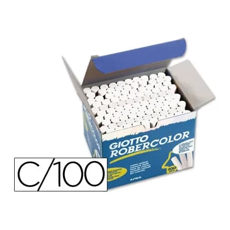 Robercolor Tiza blanca antipolvo robercolor caja de 100 unidades