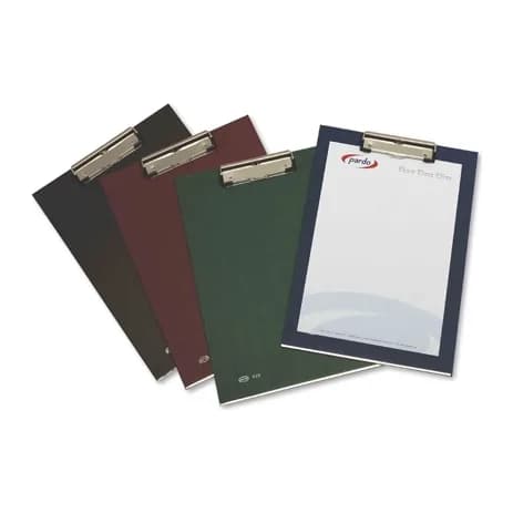 Pardo Portanotas pardo carton forrado pvc folio con pinza metalica