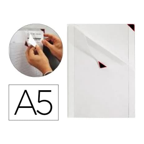 Djois Funda de presentacion djois kang easy clic adhesiva removible din a5 esquina magnetica pack 5 uds