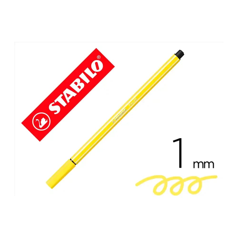 Stabilo Rotulador stabilo acuarelable pen 68 amarillo limon punta gruesa 1mm