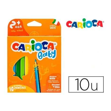 Carioca Lapices de colores carioca baby 2 años caja de 10 colores surtidos