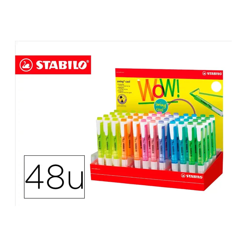 Stabilo Rotulador stabilo fluorescente swing cool expositor de 48 unidades colores surtidos