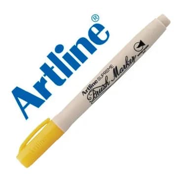 Artline Rotulador artline supreme brush pintura base de agua punta tipo pincel trazo variable amarillo