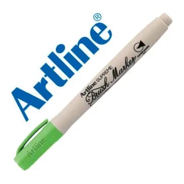 Artline Rotulador artline supreme brush pintura base de agua punta tipo pincel trazo variable verde amarillento