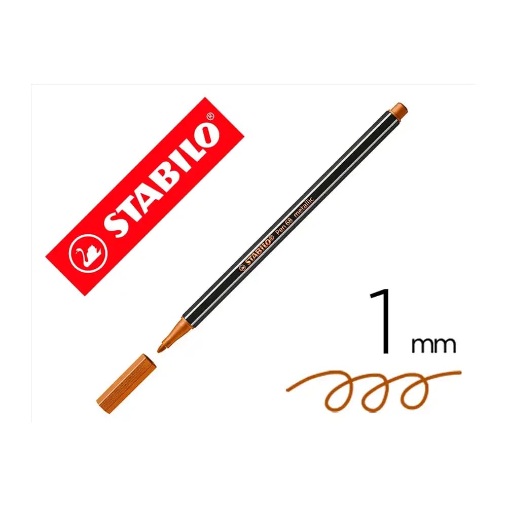 Stabilo Rotulador stabilo acuarelable pen 68 metalico cobrepunta gruesa 1mm