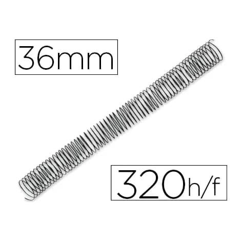 Q-connect Espiral metalico q-connect 64 5:1 36mm 1,2mm caja de 25 unidades