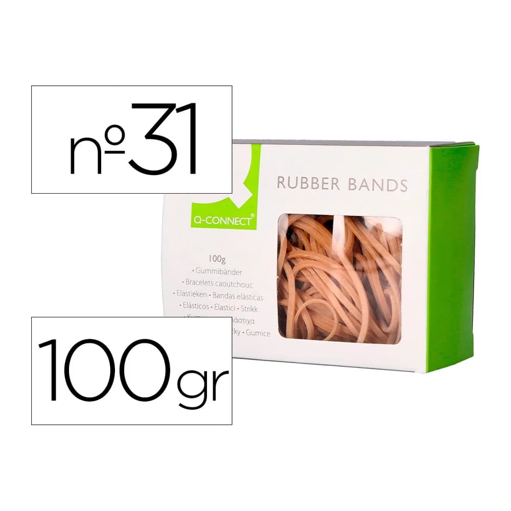 Q-connect Gomillas elasticas q-connect 100 gr 60x3 mm numero 31