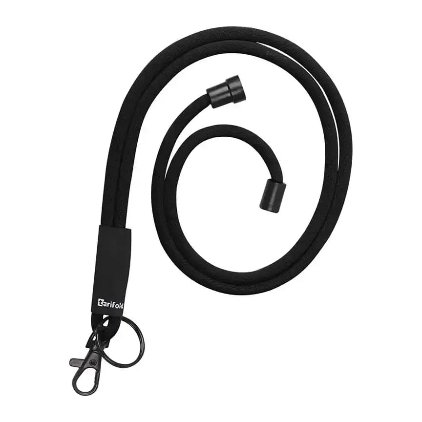 Djois Cordon colgante para identific ador djois textil con llave ro y mosqueton 43 cm negro pack de 10 unidades