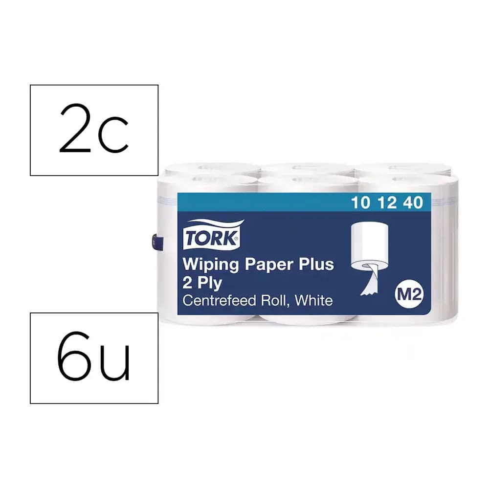 Tork Papel secamanos tork extra ancho 215 mm largo 160 mt 2 capas para dispensador m2 paquete de 6 unidades