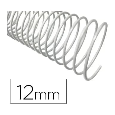 Q-connect Espiral metalico q-connect blanco 64 5:1 12 mm 1mm caja de 200 unidades