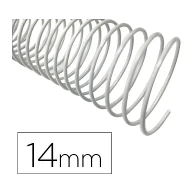 Q-connect Espiral metalico q-connect blanco 64 5:1 14 mm 1mm caja de 100 unidades