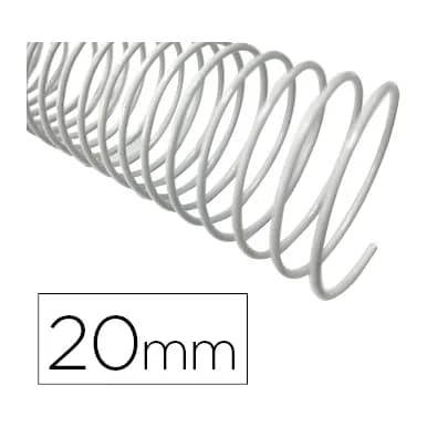 Q-connect Espiral metalico q-connect blanco 64 5:1 20mm 1,2mm caja de 100 unidades