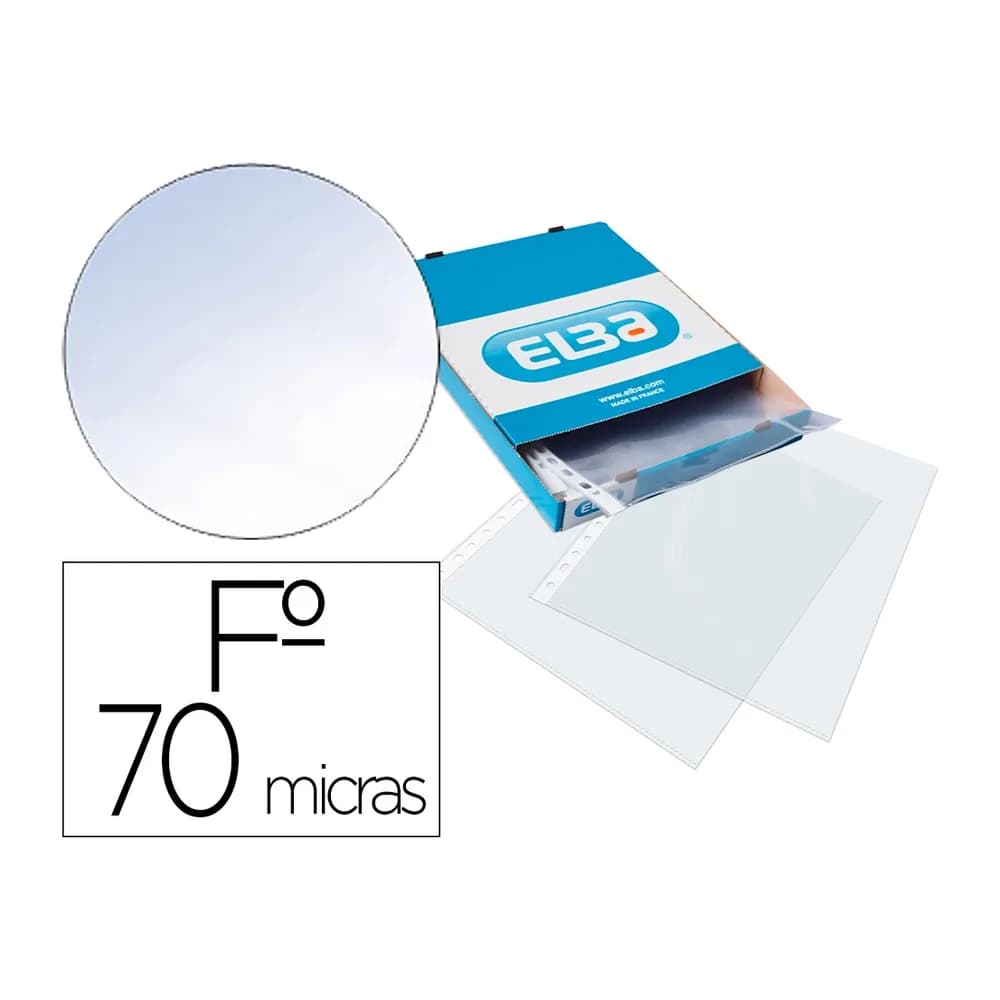 Elba Funda multitaladro elba standard folio 70 micras cristal caja de 100 unidades