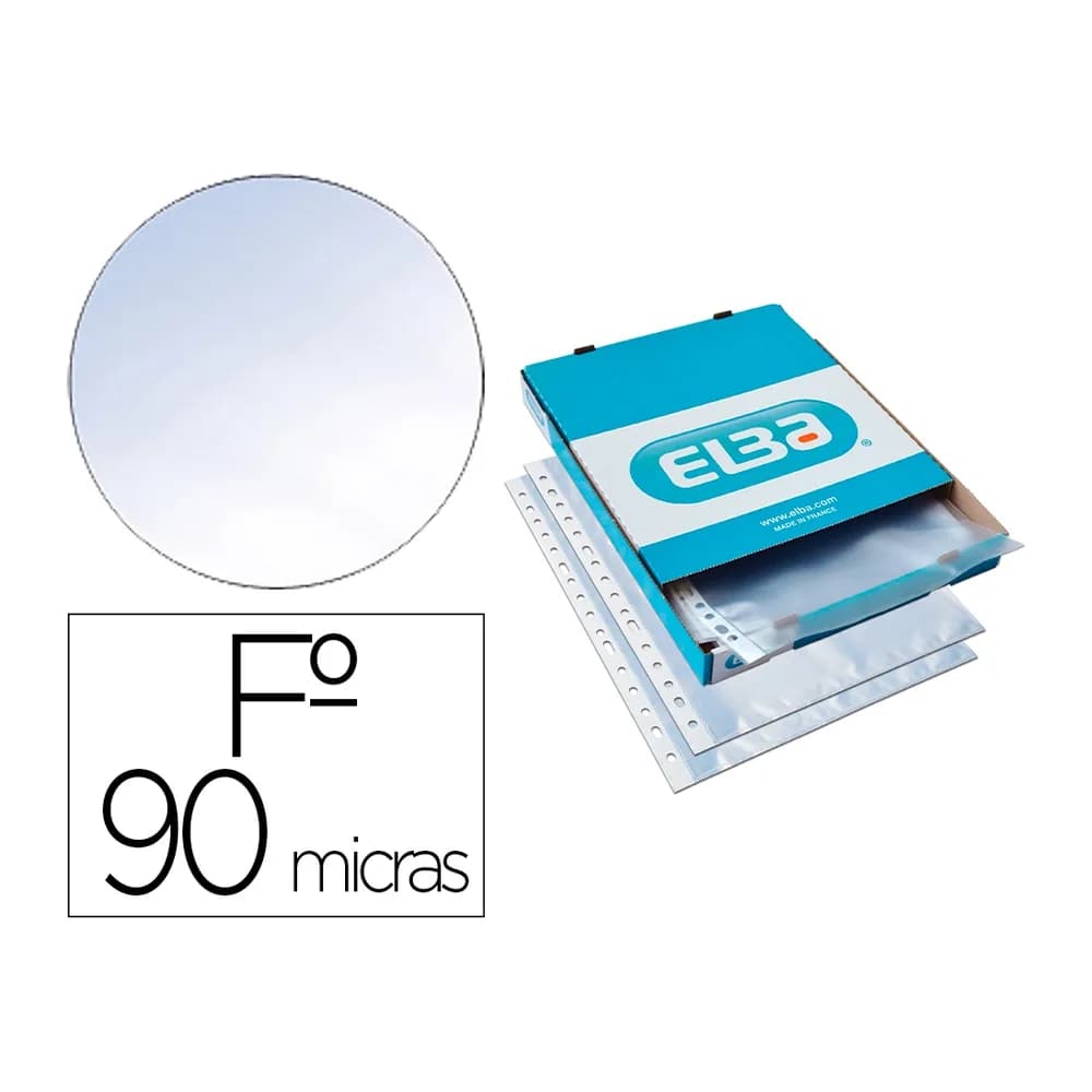Elba Funda multitaladro elba standard folio 90 micras piel naranja caja de 100 unidades