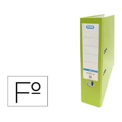 Elba Archivador de palanca elba carton forrado pvc con rado top folio lomo 80 mm verde lima