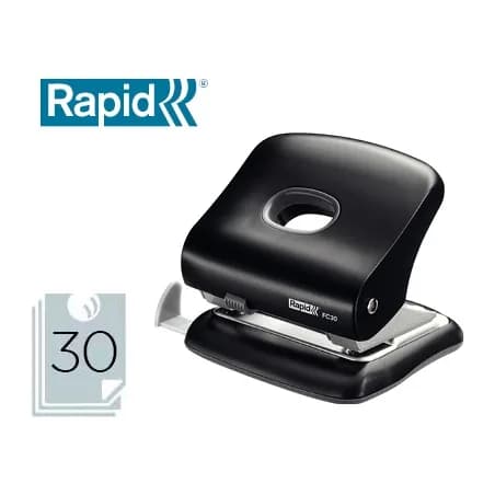 Rapid Taladrador rapid fc30 plastico color negro capacidad 30 hojas