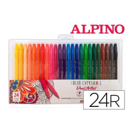 Alpino Rotulador alpino dual artist color experience estuche de 24 unidades colores surtidos